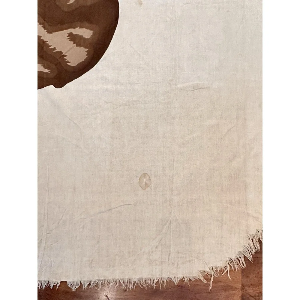 Vintage California Republic Flag Large Cream Red Fair Distressed‎ Cotton